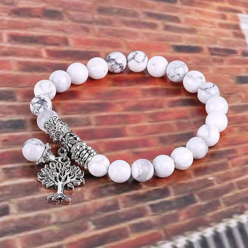 Frosted White Pine Bead Bracelet