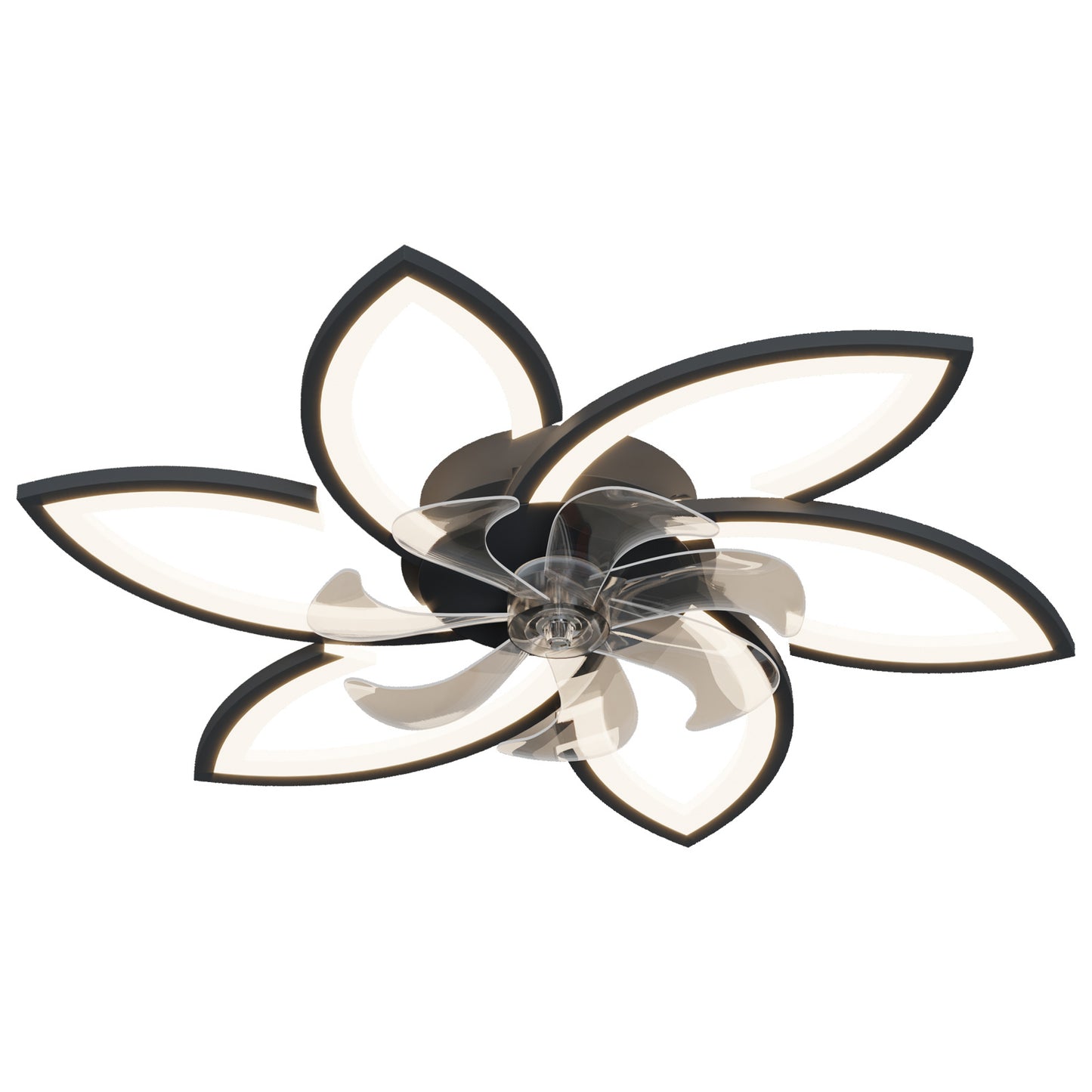 Acrylic Ceiling Fan with Lights – 30.7” Modern Flush Mount