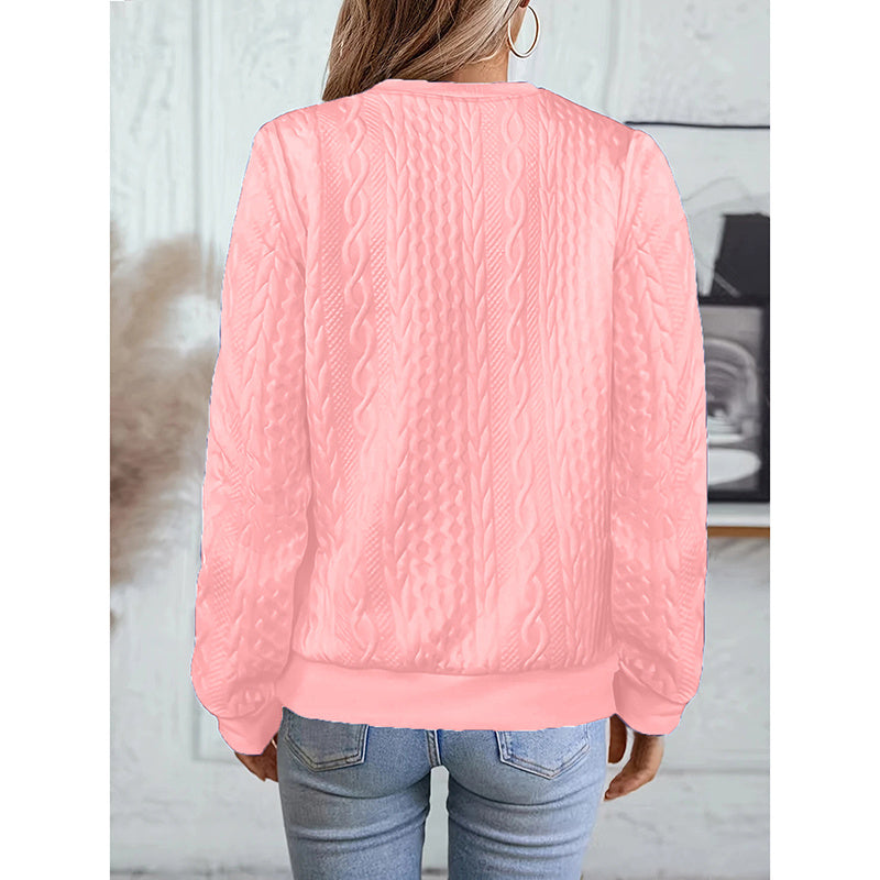 Women's Textured Half-Zip Pullover - Cozy Long Sleeve
