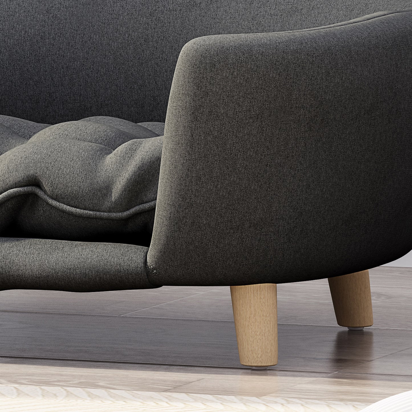 Luxury Mid-Century Modern Dog Bed – Dark Gray