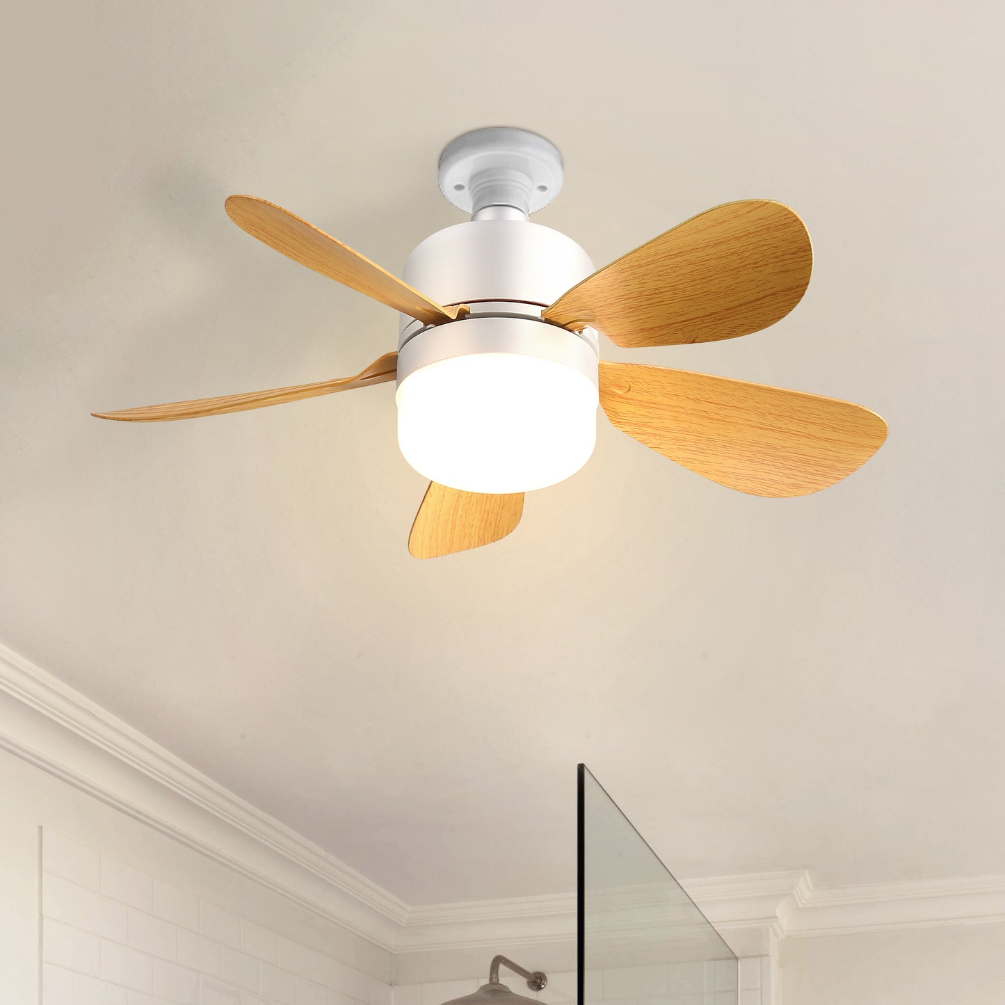 16 inch Screw-In Ceiling Fan with Dimmable LED Light with Remote Control