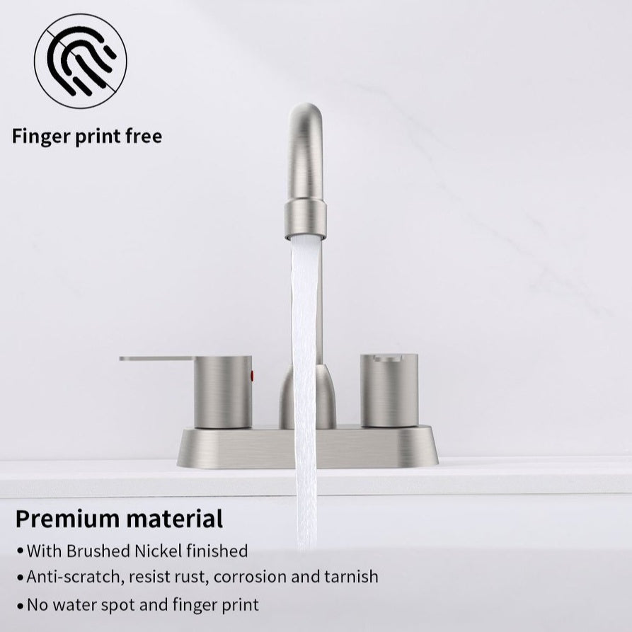 Brushed Nickel Bathroom Sink Faucet