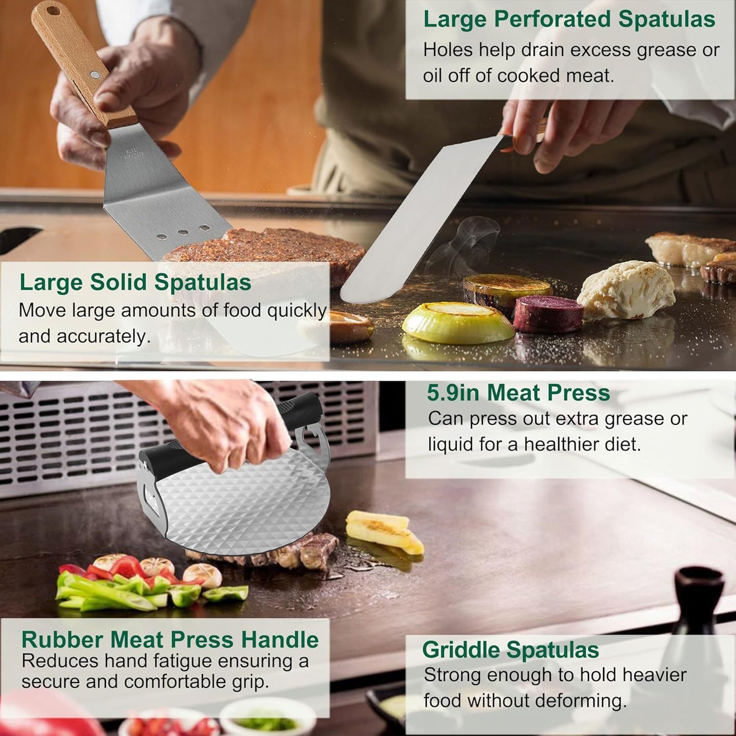 Grilljoy Pro 37 Piece All in One Griddle Accessories Kit with Basting Dome and Bag