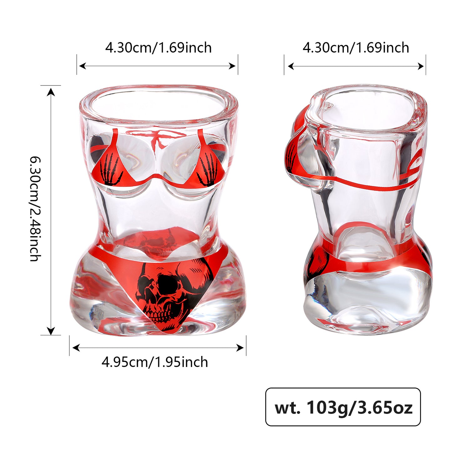 Skull Shot Glasses Set of 2 - Party Drinkware