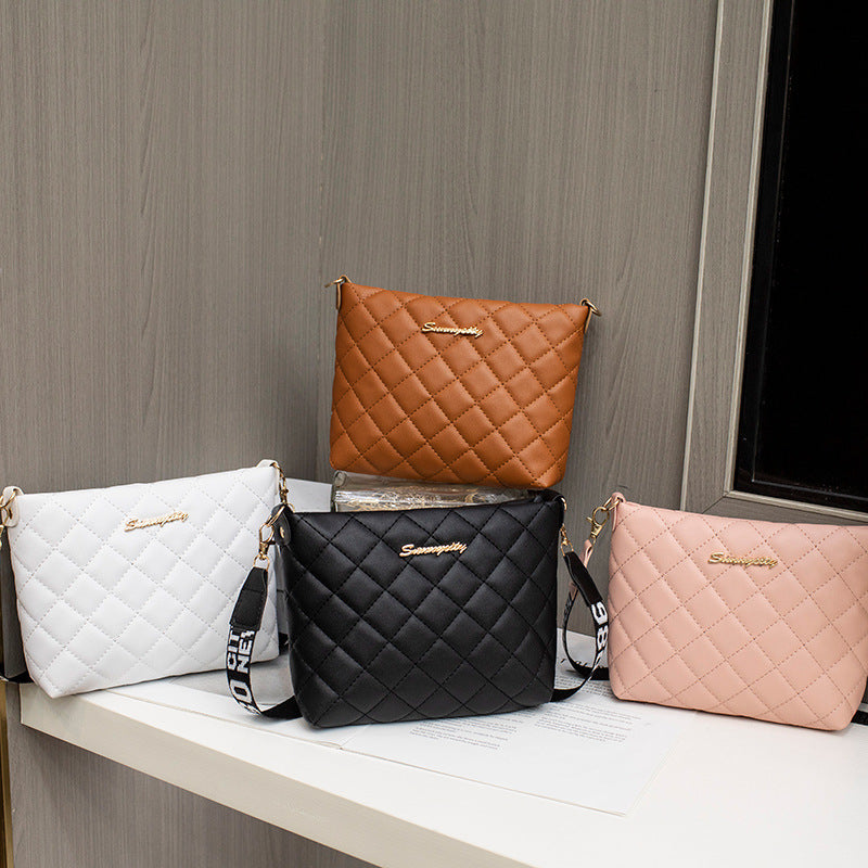 Diamond Grid HandBag – Women's Compact Shoulder Purse