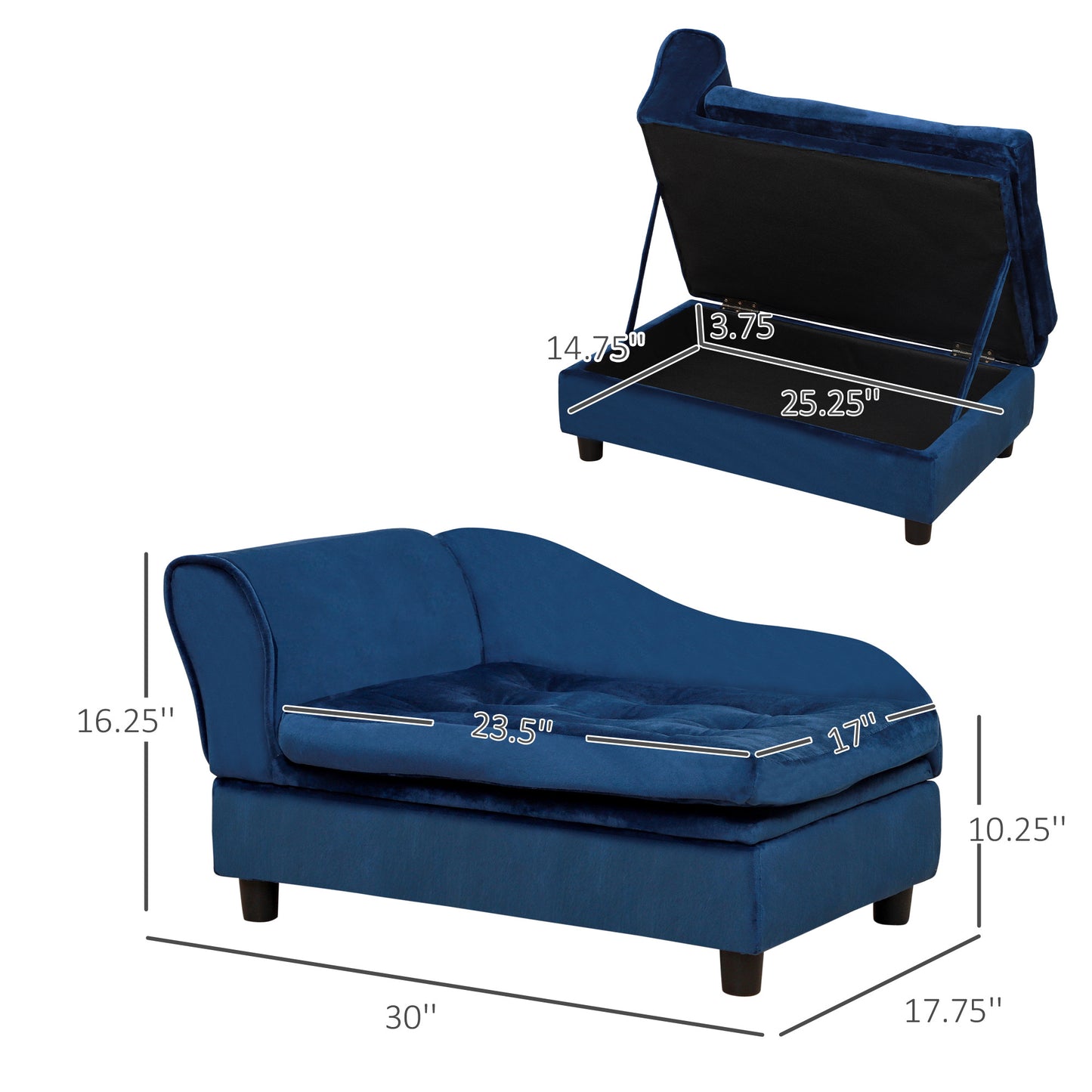 PawHut Luxury Small Dog Bed with Hidden Storage