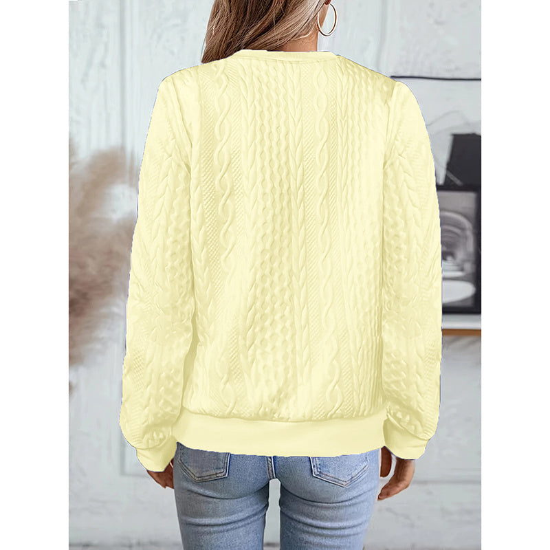 Women's Textured Half-Zip Pullover - Cozy Long Sleeve
