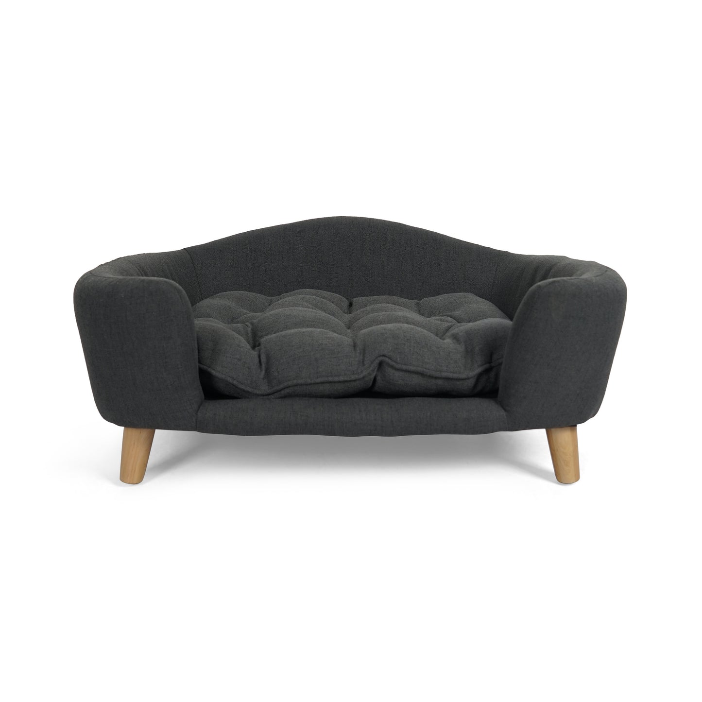 Luxury Mid-Century Modern Dog Bed – Dark Gray