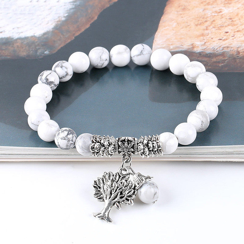 Frosted White Pine Bead Bracelet