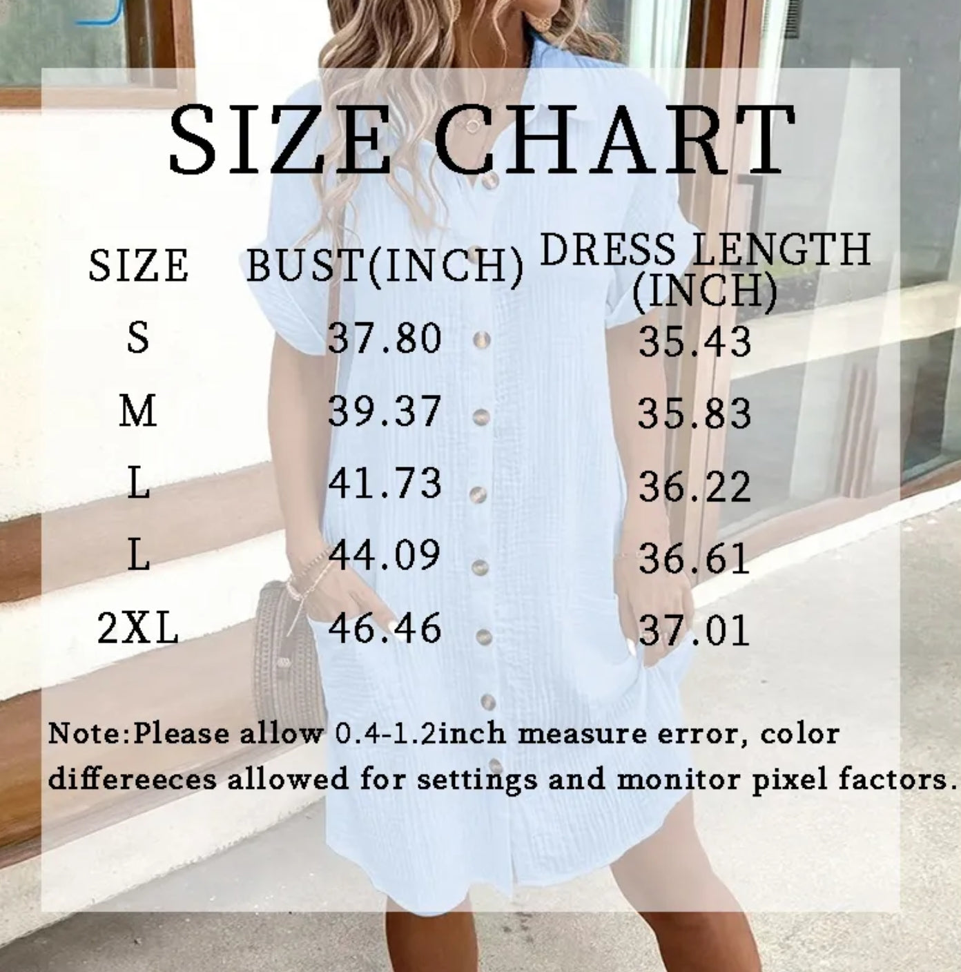 Women's Summer Shirt Dress – Casual Button Down Tunic with Pockets