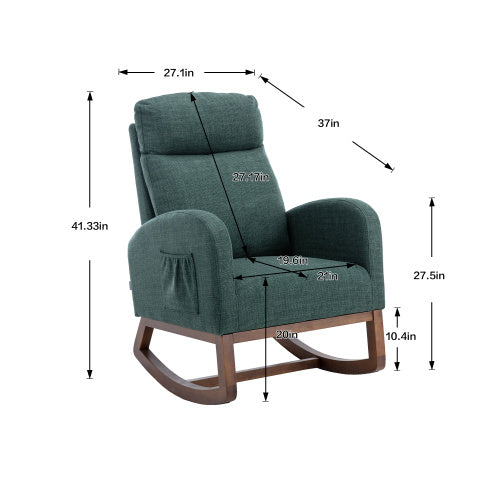 COOLMORE Emerald Glider Rocking Chair with Side Pocket