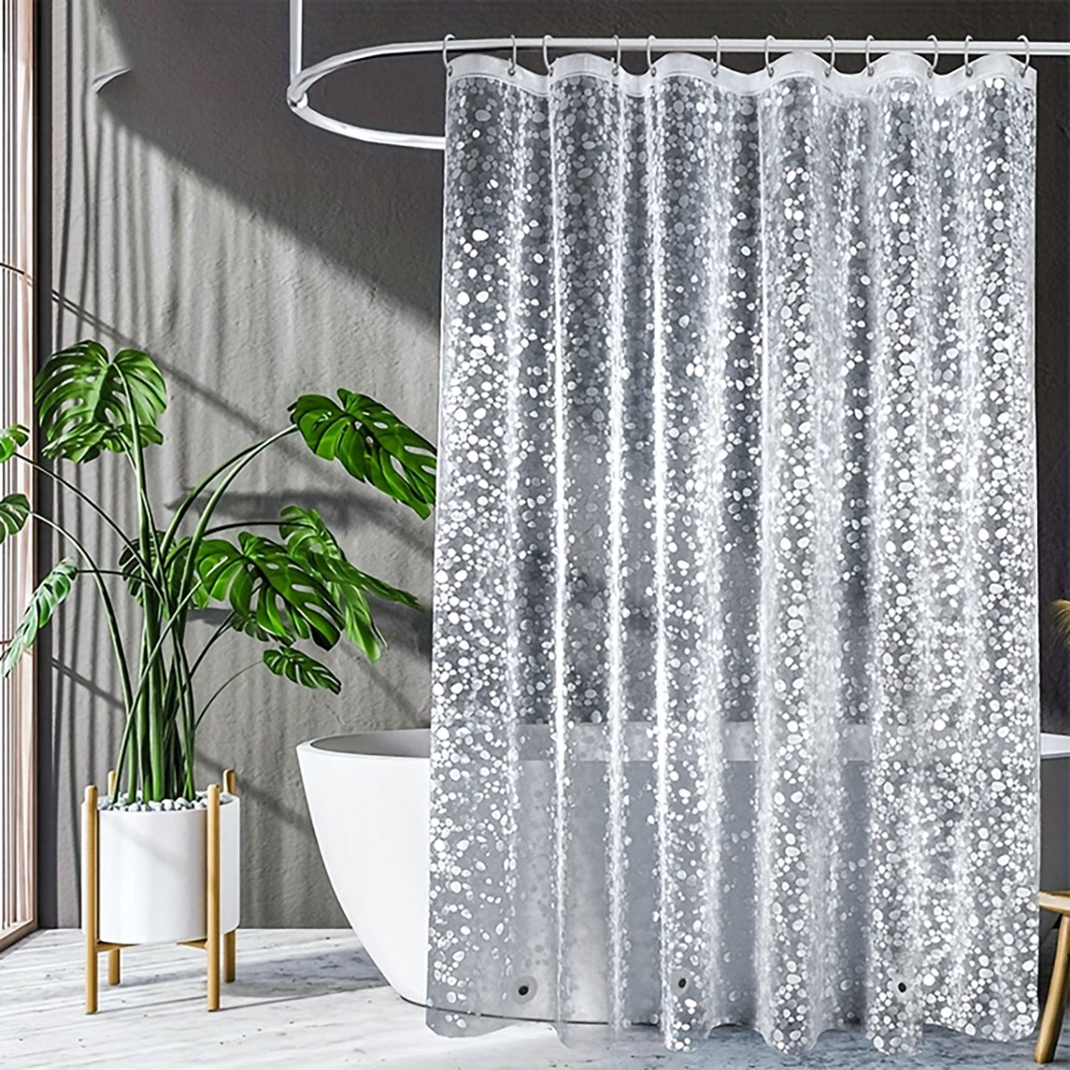 3D Pebble Pattern Shower Curtain with Magnets