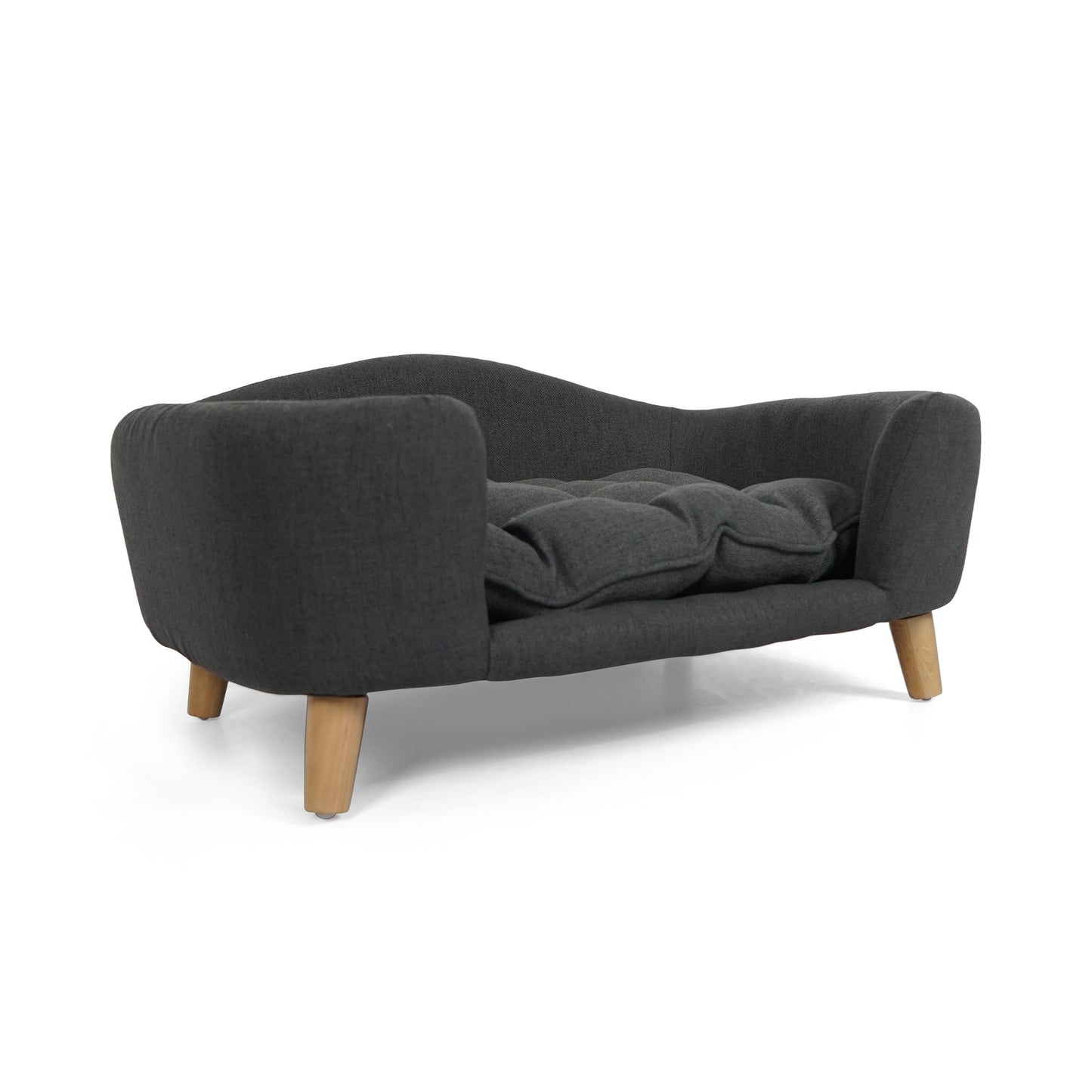 Luxury Mid-Century Modern Dog Bed – Dark Gray