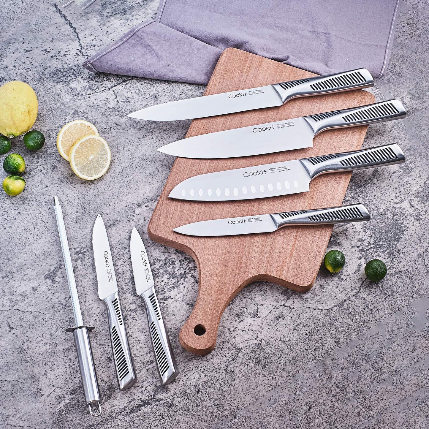 Kitchen Knife Set, 15 Piece Knife Set with Block