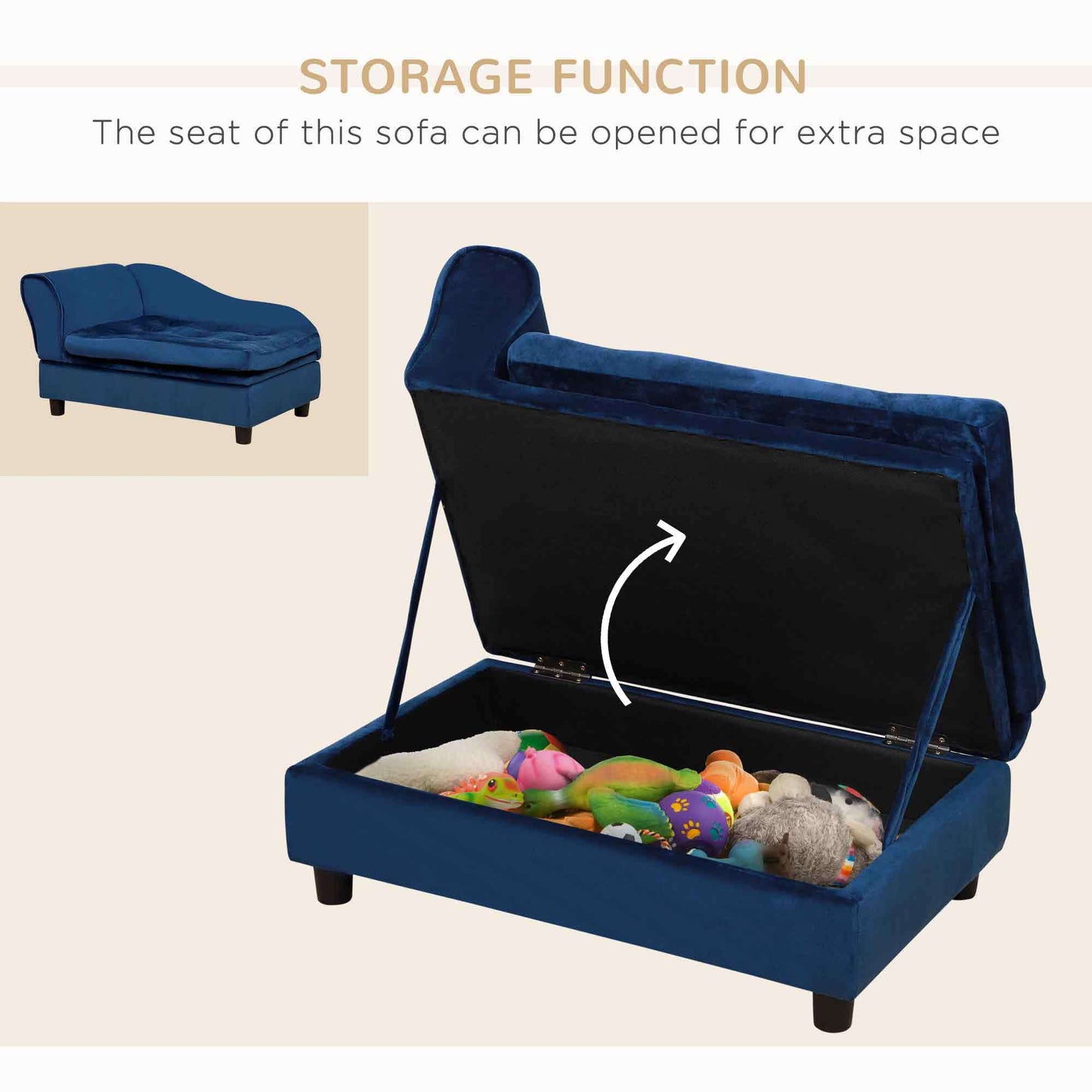 PawHut Luxury Small Dog Bed with Hidden Storage
