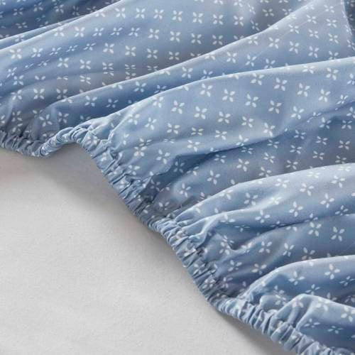 Blue Floral Comforter Set with Bed Sheets – Queen Size