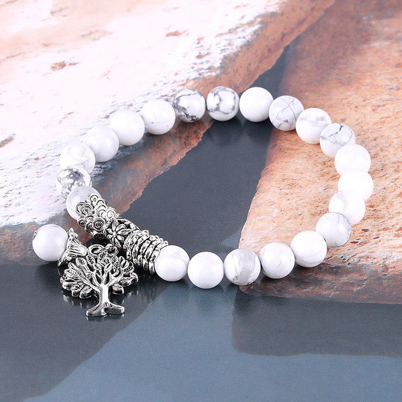 Frosted White Pine Bead Bracelet
