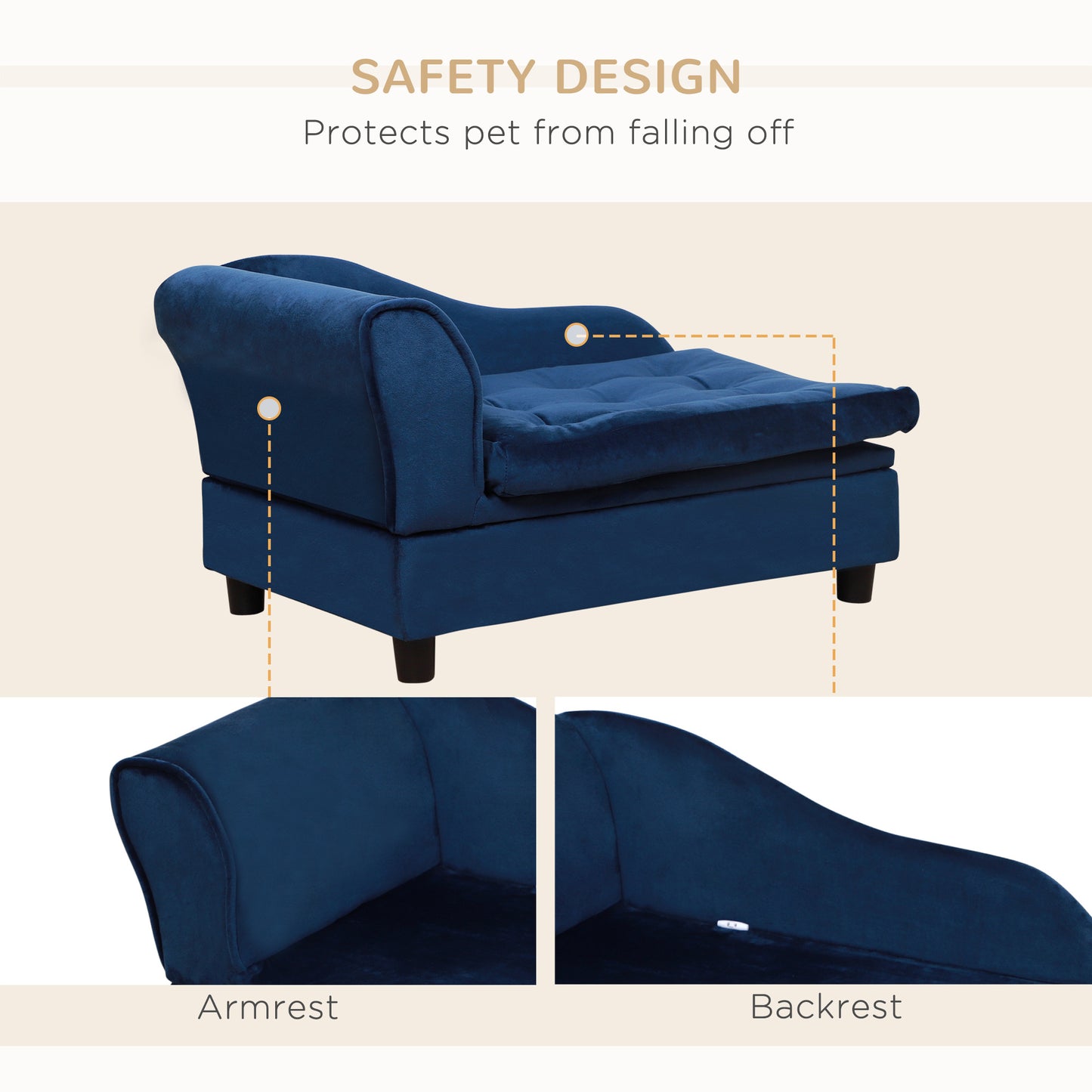 PawHut Luxury Small Dog Bed with Hidden Storage