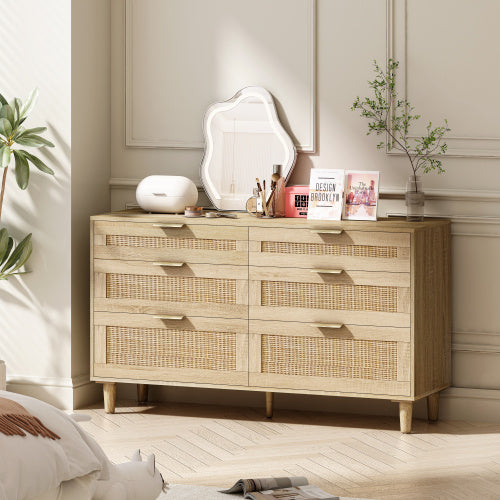 Rattan Dresser with Drawers – Stylish & Functional Storage Solution