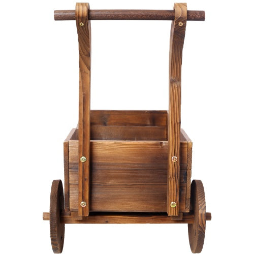 Wooden Wagon Planter Box for Garden and Patio