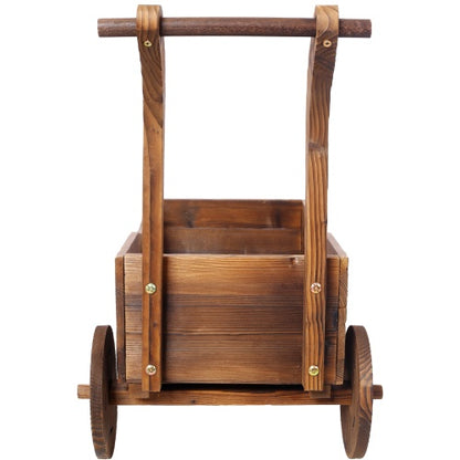 Wooden Wagon Planter Box for Garden and Patio