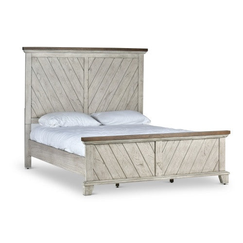 Bear Creek Queen Bed – with Chevron Patterned Headboard