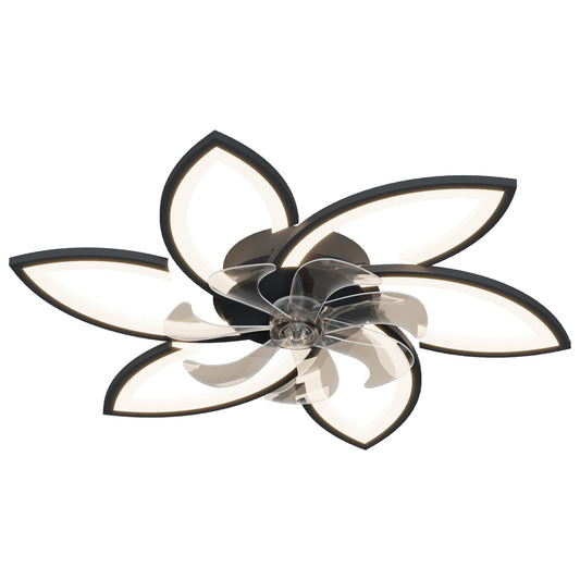 Acrylic Ceiling Fan with Lights – 30.7” Modern Flush Mount