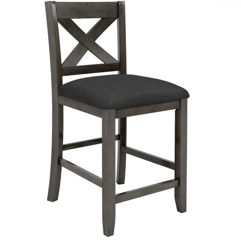 TOPMAX 5 Piece Counter Height Farmhouse Dining Set – Rustic Gray