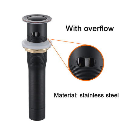 Oil Rubbed Bronze Bathroom Sink Faucet with Pop Up Drain & Supply Hoses