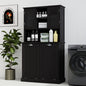 Black Tilt Out Double Laundry Cabinet with 2 Adjustable Shelves