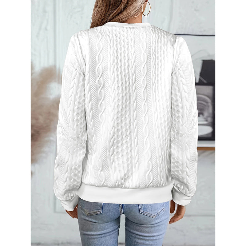 Women's Textured Half-Zip Pullover - Cozy Long Sleeve