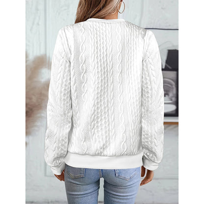 Women's Textured Half-Zip Pullover - Cozy Long Sleeve