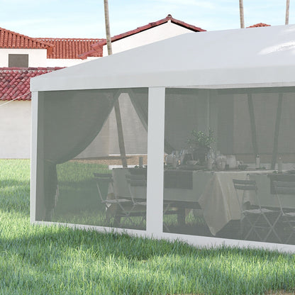 Outdoor Event Tent Canopy 10' x 28' – with 8 Removable Mesh Sidewalls