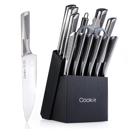Kitchen Knife Set, 15 Piece Knife Set with Block
