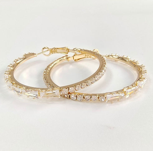 Zircon Earrings – Silver & Gold