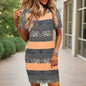 Women's Striped V-Neck Bodycon Mini Dress – Slim Fit Casual Summer Style
