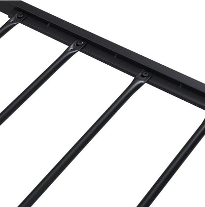 Queen Size Metal Bed Frame with Wooden Headboard and USB Plug