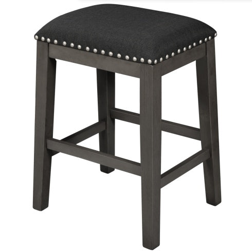 TOPMAX 5 Piece Counter Height Farmhouse Dining Set – Rustic Gray
