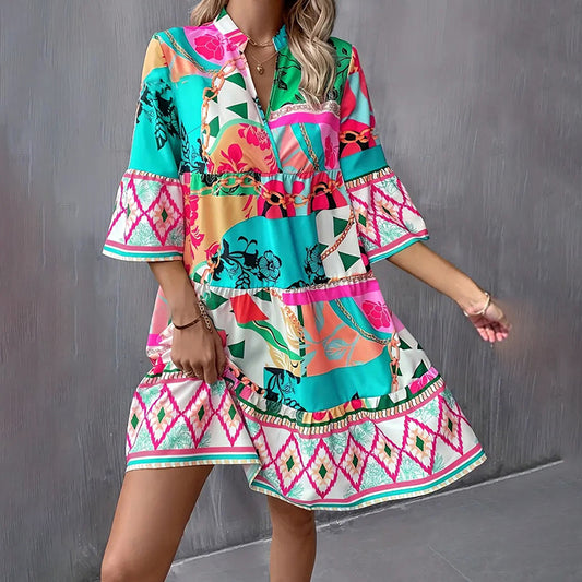 Women's Casual Mini Dress - Short Beach Dress