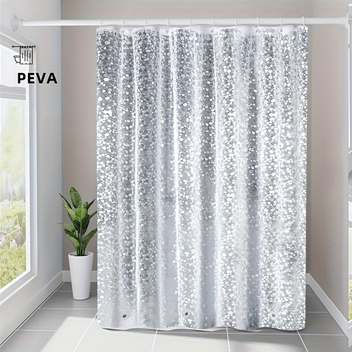 3D Pebble Pattern Shower Curtain with Magnets