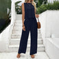 Women's Sleeveless Crop Top & Wide Leg Pants Matching Set