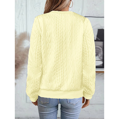 Women's Textured Half-Zip Pullover - Cozy Long Sleeve