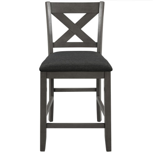 TOPMAX 5 Piece Counter Height Farmhouse Dining Set – Rustic Gray