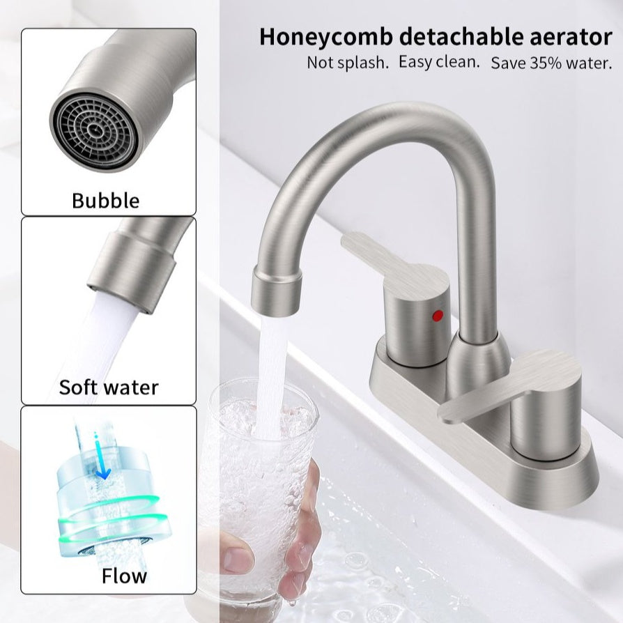 Brushed Nickel Bathroom Sink Faucet