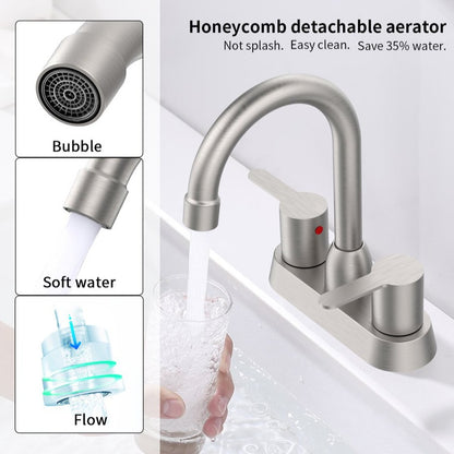 Brushed Nickel Bathroom Sink Faucet