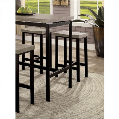 5 Piece Counter Height Dining Set - Black and Gray