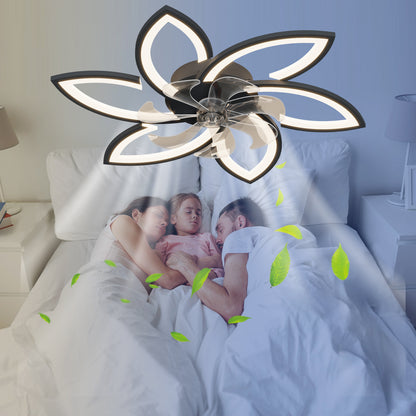 Acrylic Ceiling Fan with Lights – 30.7” Modern Flush Mount