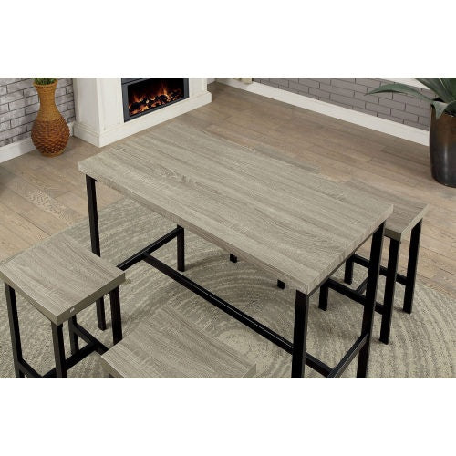 5 Piece Counter Height Dining Set - Black and Gray