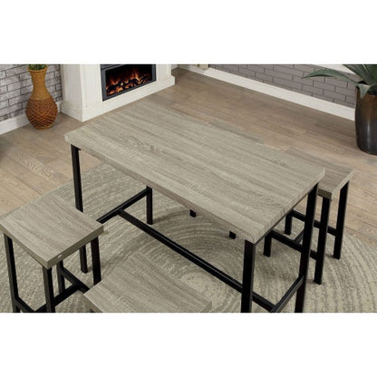 5 Piece Counter Height Dining Set - Black and Gray