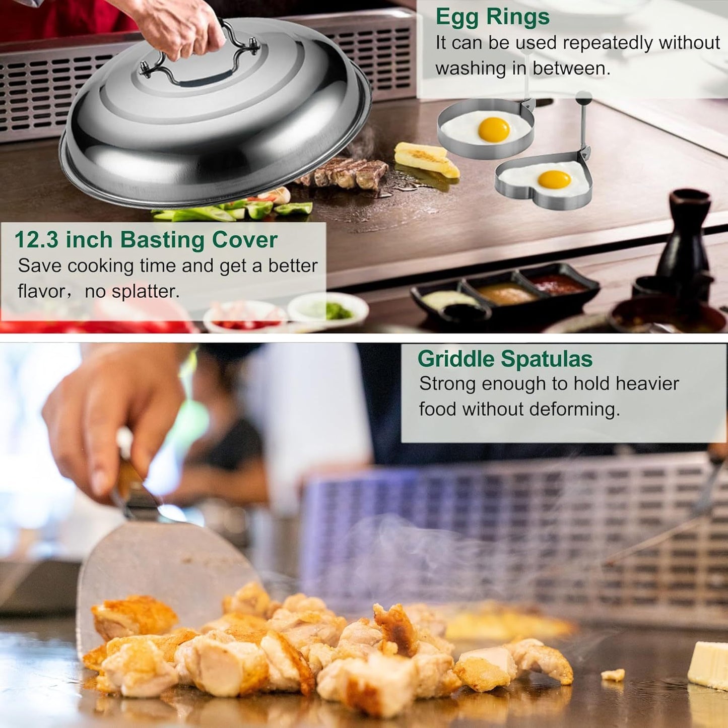 Grilljoy Pro 37 Piece All in One Griddle Accessories Kit with Basting Dome and Bag